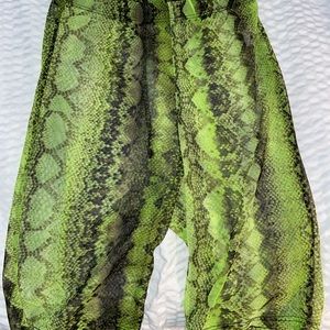 snakeskin print shorts
